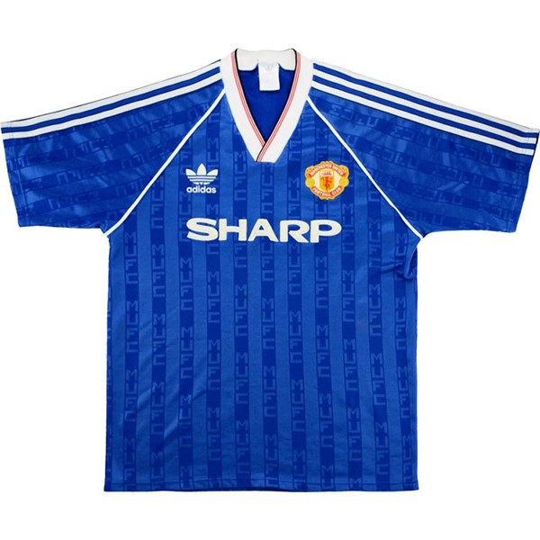 Tailandia Camiseta Manchester United 3ª Kit Retro 1988 1990 Azul